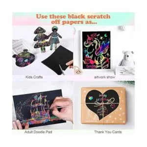 Mocoosy Juego de 60 piezas de papel de arte para raspar_3