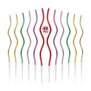 48 velas de cumpleaños con forma de espiral para tartas