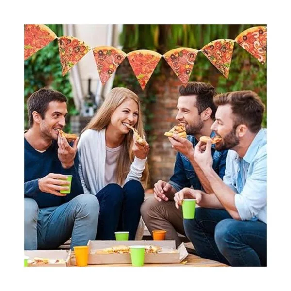 4 piezas Pizza Foto Banner Pizza Banderín Pizza Fiesta