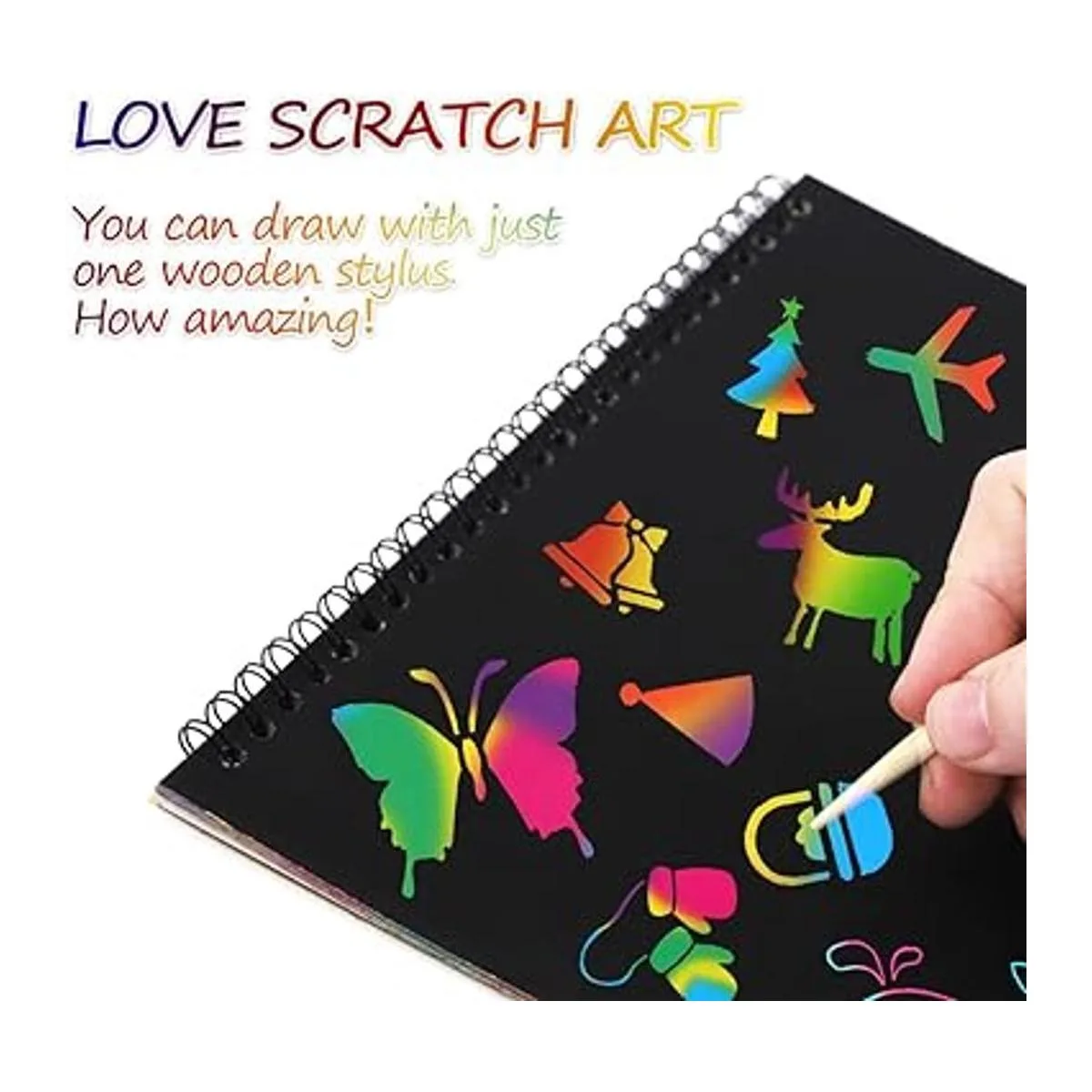 MBJRFU Libros de arte para raspar para niños papel de