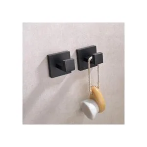 TASTOS Ganchos para toallas de baño color negro mate