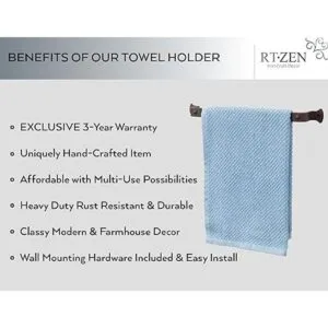 RTZEN Toallero de mano de granja para baño hecho a mano_2