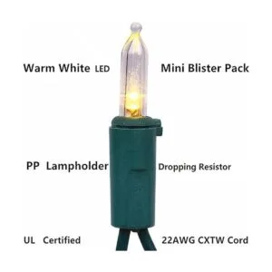 150 luces de Navidad de color blanco cálido con_2