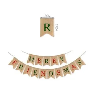 SWYOUN Guirnalda de arpillera con texto en inglés Merry_4