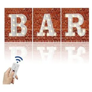 Rdutuok Letras LED de marquesina letrero de barra con