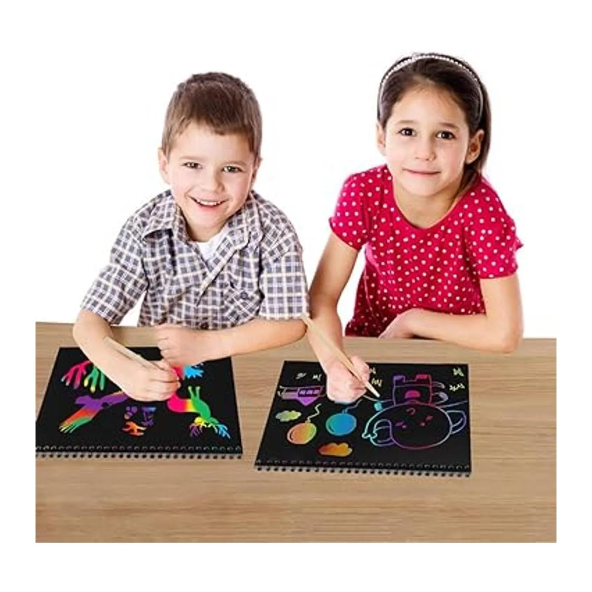 MBJRFU Libros de arte para raspar para niños papel de