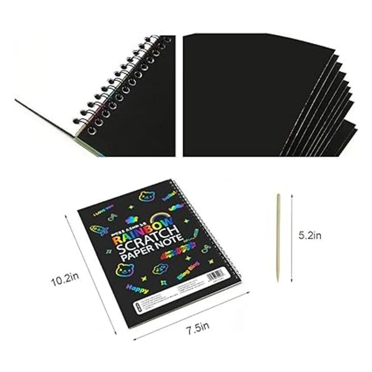 MBJRFU Libros de arte para raspar para niños papel de