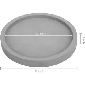 MyGift Bandeja de tocador redonda moderna de hormigón gris