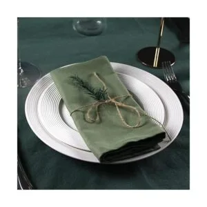 INFEI Juego de 12 servilletas de tela de mezcla de algodón_3