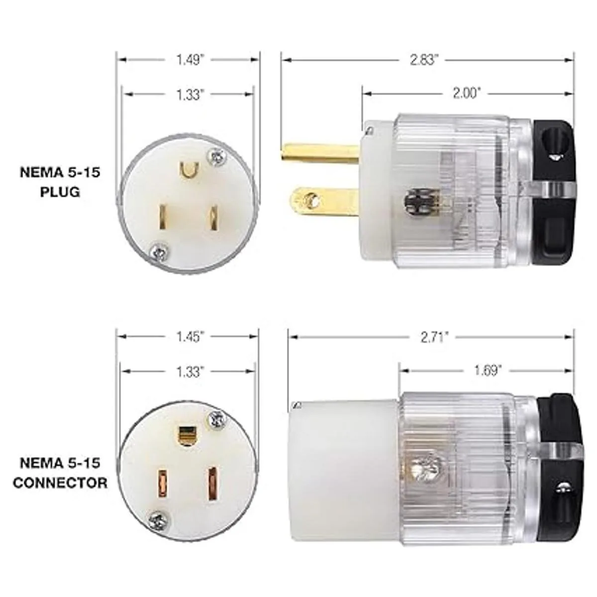 Miady Extremos de cable de extensión iluminados 15
