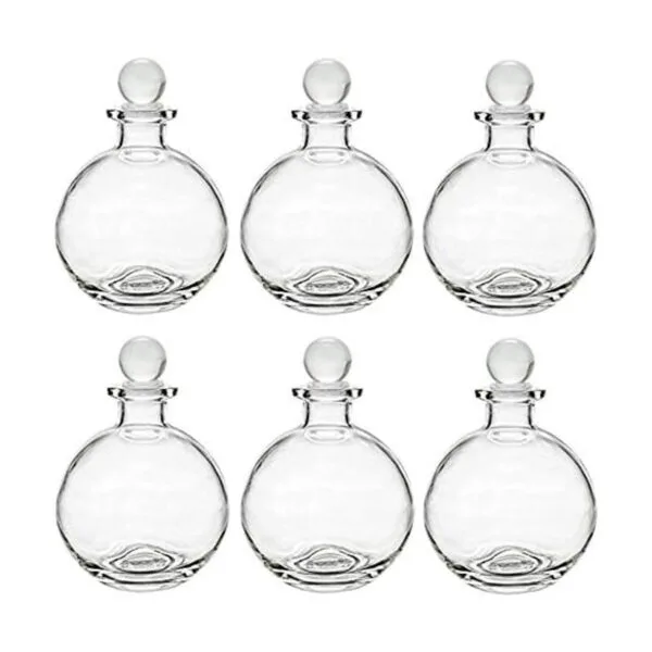 Nakpunar 6 botellas de vidrio esféricas con tapones de_1