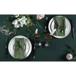 INFEI Juego de 12 servilletas de tela de mezcla de algodón_6