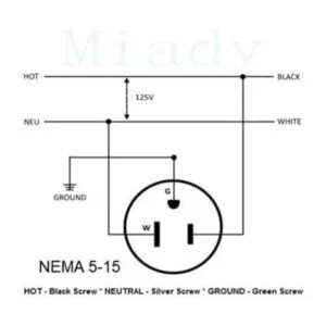 Miady Entrada con brida de 15 amperios 125 V NEMA 515 RV_4
