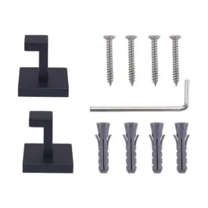 TASTOS Ganchos para toallas de baño color negro mate