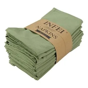 INFEI Juego de 12 servilletas de tela de mezcla de algodón_1