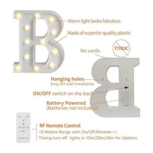 Rdutuok Letras LED de marquesina letrero de barra con