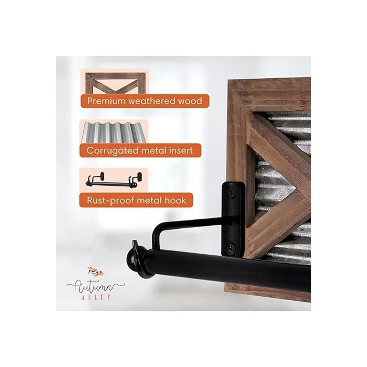 Autumn Alley Soporte de papel higiénico rústico de granja_5