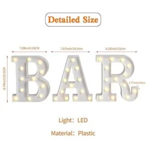 Rdutuok Letras LED de marquesina letrero de barra con