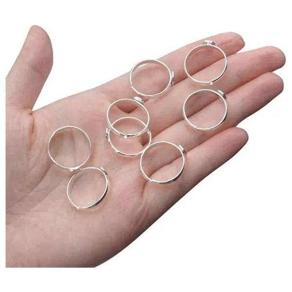 Anillos en blanco 20 anillos en blanco ajustables para