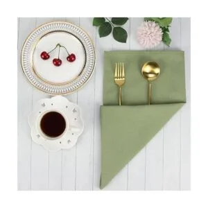 INFEI Juego de 12 servilletas de tela de mezcla de algodón_5