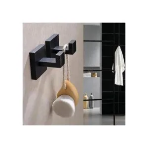 TASTOS Ganchos para toallas de baño color negro mate