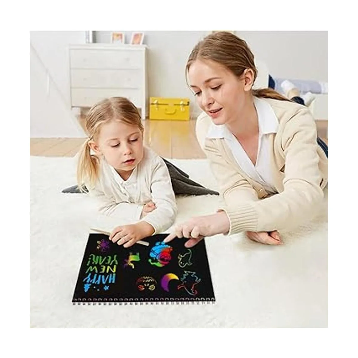 MBJRFU Libros de arte para raspar para niños papel de