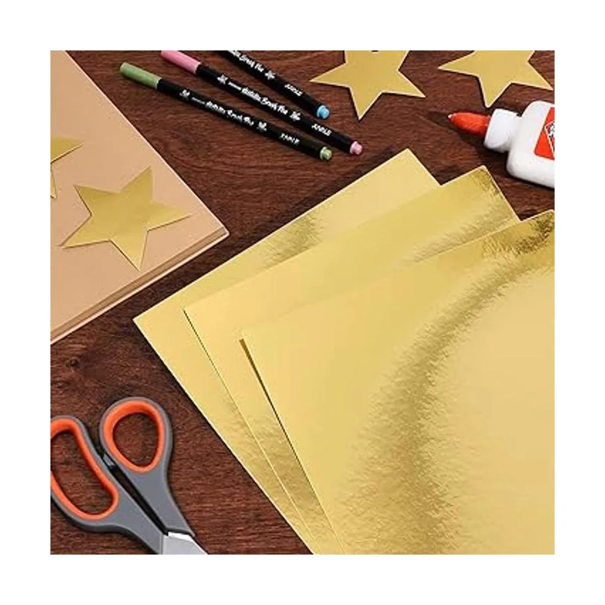 Hojas de cartón metálicas en lámina dorada para