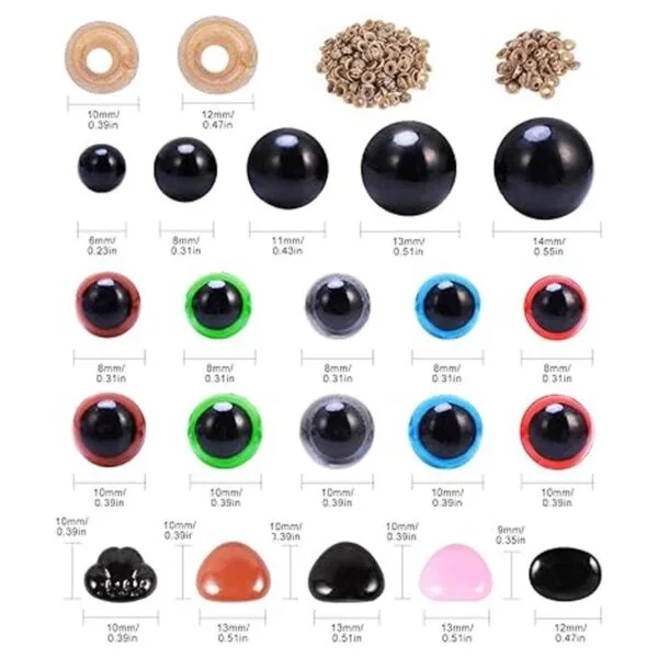 MENKEY Ojos y narices de seguridad de plástico con