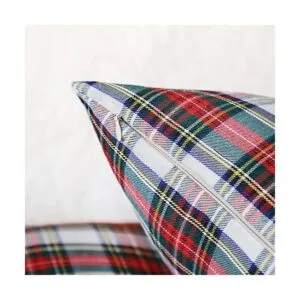 4TH Emotion Juego de 2 fundas de cojín de tartán escocés