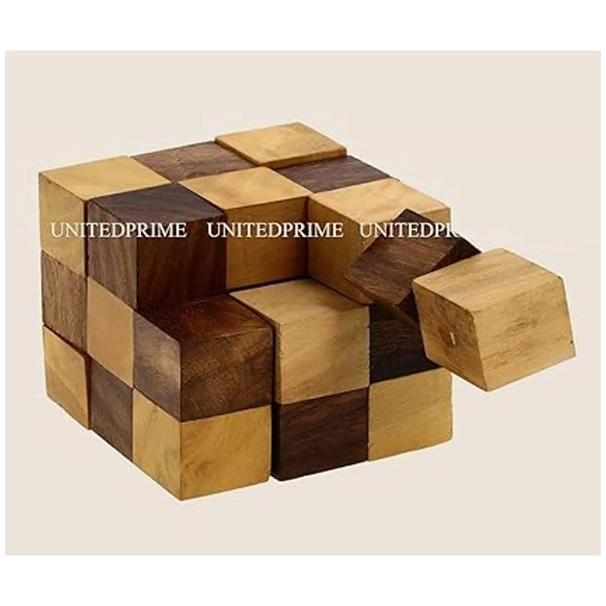 Rompecabezas de madera Cubo de serpiente hecho a mano_2