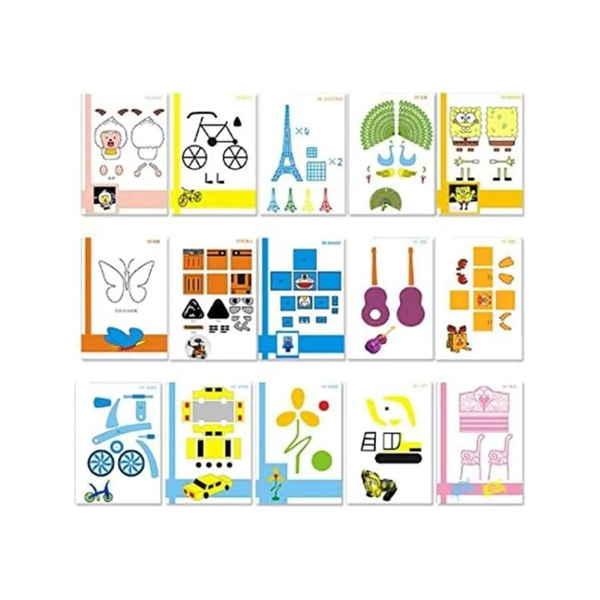 20 hojas de moldes de dibujo para impresora 3D plantillas