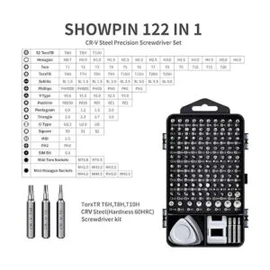 SHOWPIN Juego de destornilladores de precisión 122 en 1_2
