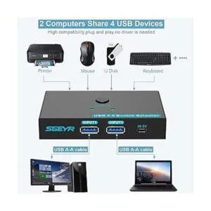 SGEYR Conmutador USB 3.0 2 computadoras que comparten 4_2