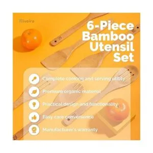Riveira Cucharas de madera para cocinar juego de_3