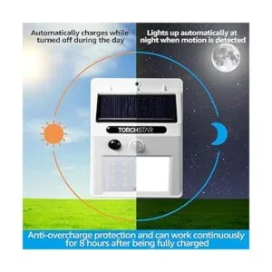 TORCHSTAR Luz LED con sensor de movimiento solar para_3