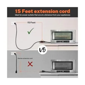 FIRMERST Cable de extensión de 15 pies de 1875 W de 14 AWG_3