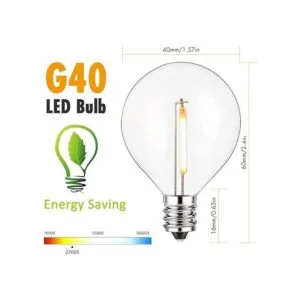 Paquete de 25 bombillas LED G40 de repuesto E12 con base_2