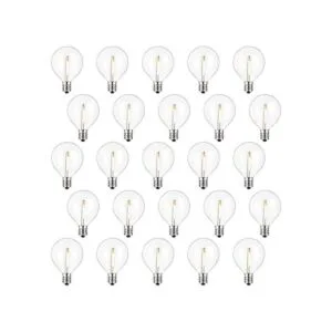 Paquete de 25 bombillas LED G40 de repuesto E12 con base_1