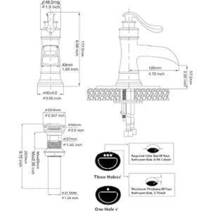 BWE grifo de baño negro cascada monomando un orificio_5