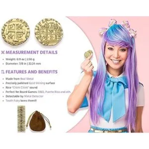 Monedas piratas de metal Juego de 100 monedas de tesoro_2