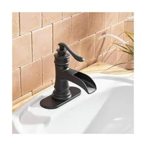 BWE grifo de baño negro cascada monomando un orificio_2