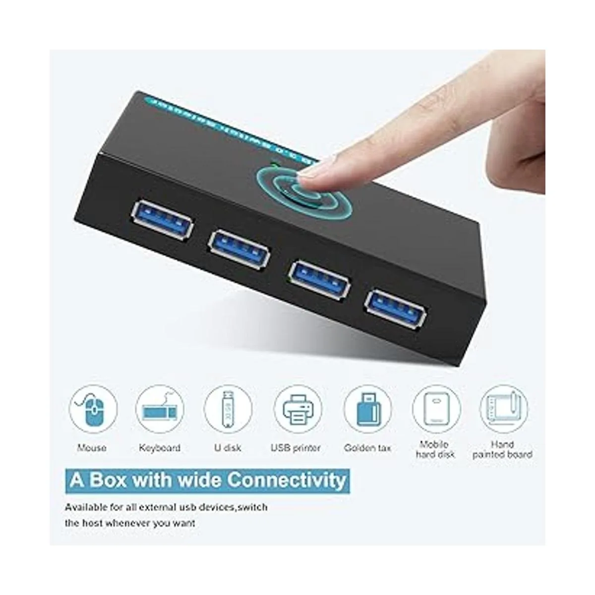 SGEYR Conmutador USB 3.0 2 computadoras que comparten 4_3