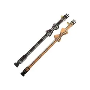 KUDES Paquete de 2 collares para perro con pajarita y