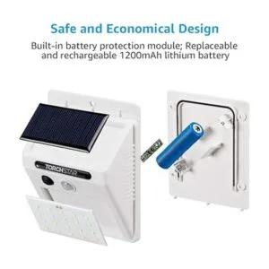 TORCHSTAR Luz LED con sensor de movimiento solar para_4