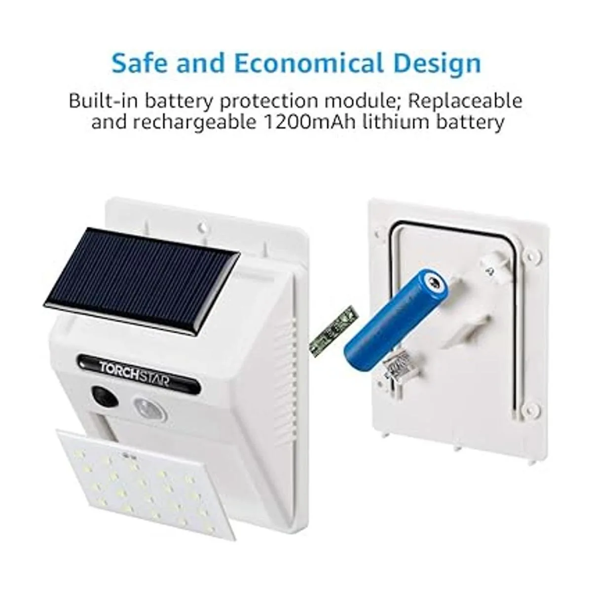 TORCHSTAR Luz LED con sensor de movimiento solar para_4