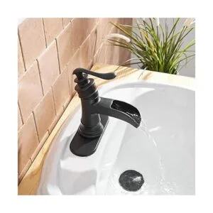 BWE grifo de baño negro cascada monomando un orificio_3