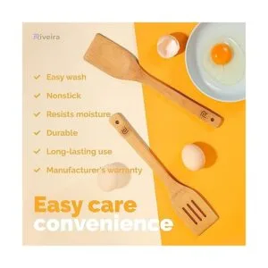 Riveira Cucharas de madera para cocinar juego de_4