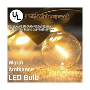 Cadena de luces LED G40 de 25 pies para exteriores con 25_2