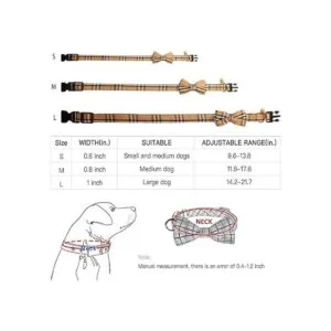 KUDES Paquete de 2 collares para perro con pajarita y