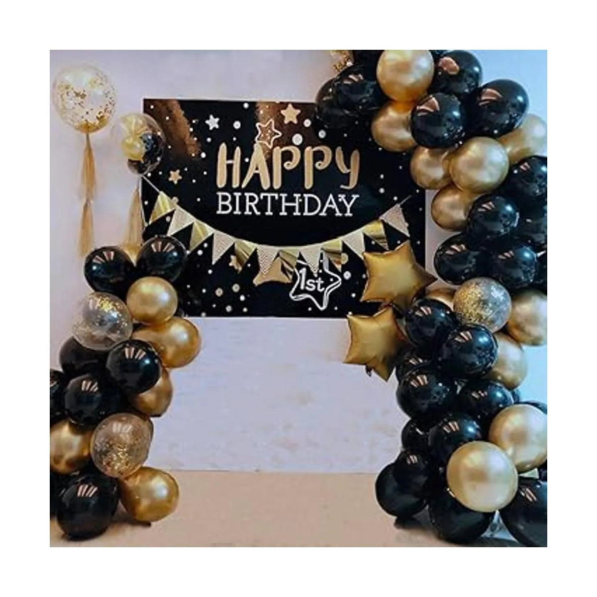 50 globos negros y dorados de 12 pulgadas globos de_5